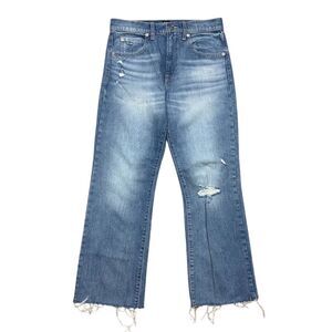 GAP Women's High-Rise Ankle Flare Blue Denim Jeans 27 Light Indigo